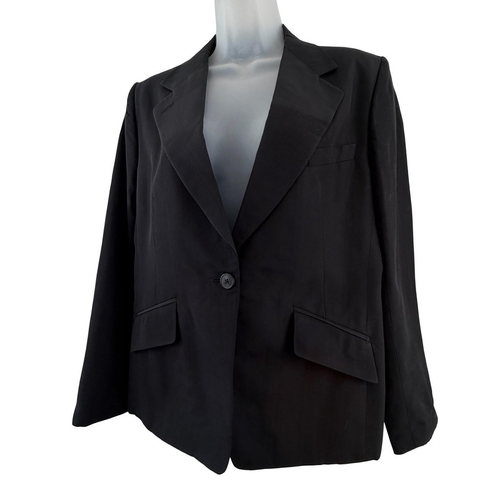Dries Van Noten Blazer Womens 44 US 8 Black Subtle Pattern Sheen Tailored Jacket - Picture 8 of 16